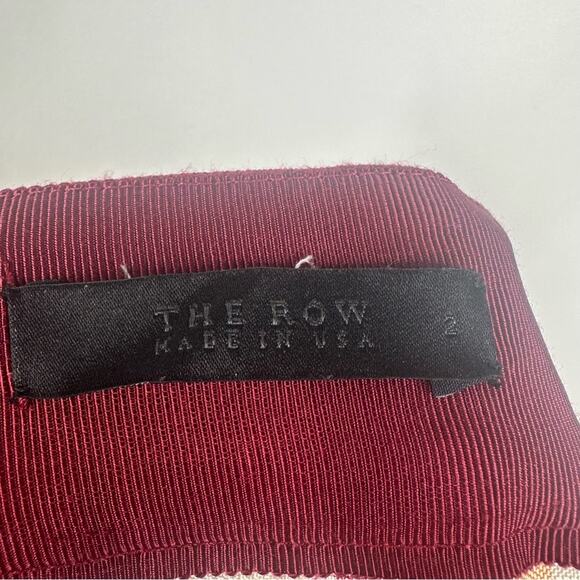 THE ROW Togra Cropped Striped Silk Straight Leg Pants Women's Size 2 - Picture 11 of 13